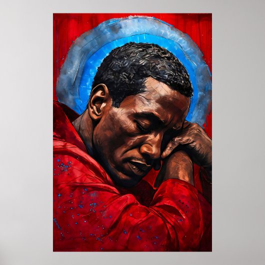 Porträt eines Emotionalen Schwarzen Mannes Poster (Voorkant)