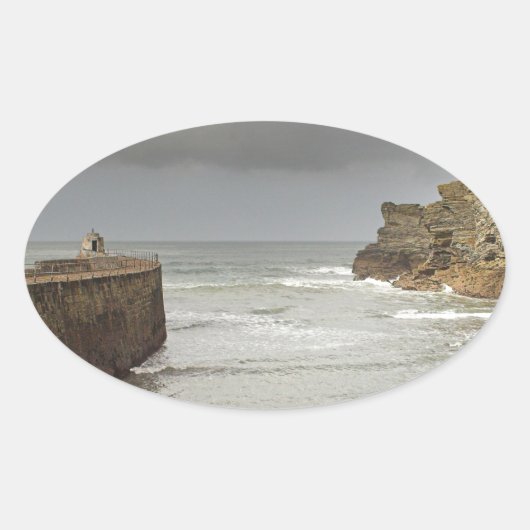 Portreath haven ovale sticker (Voorkant)