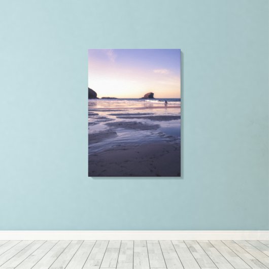 Portreath sunset canvas afdruk (Insitu (Houten vloer))
