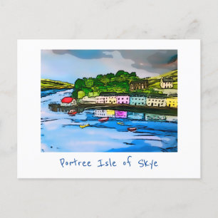 Portree Isle of Skye Scotland schilderend Briefkaa Briefkaart