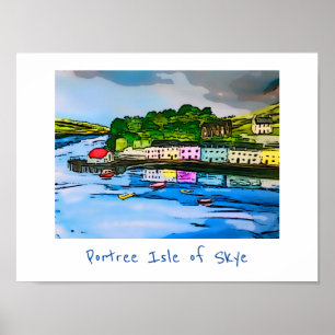 Portree Isle of Skye Scotland schilderij Poster