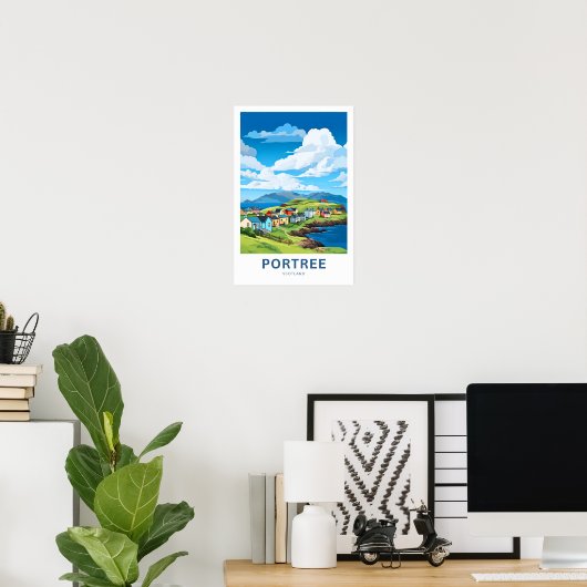 Portree Scotland Reisprint Poster (Thuiskantoor)