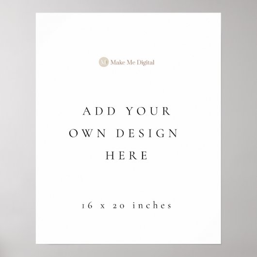 Portret 20x16 inch Poster Sign (Voorkant)