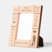 Portret 5x7 zilveren 25e bruiloft Jubileum Gegraveerde Lijstjes (Links)