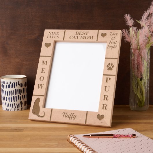 Portret 8x10 BESTE Kat MOM Ooit Aangepaste Naam Gegraveerde Lijstjes (Links)