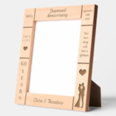 Portret 8x10 Diamond 60ste bruiloft Jubileum Gegraveerde Lijstjes (Links)
