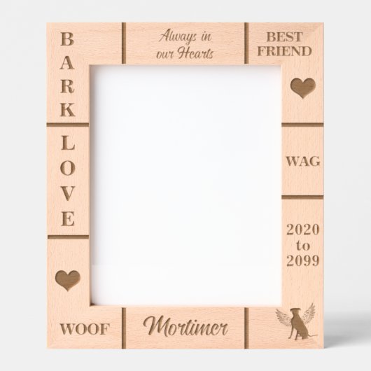 Portret 8x10 Huisdier Memorial Angel Naam Hond Jaa Gegraveerde Lijstjes (Voorkant)