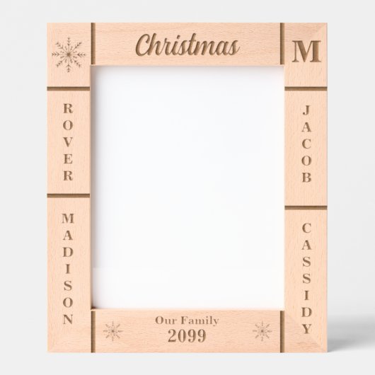 Portret 8x10 Kerstmis Onze familie gepersonaliseer Gegraveerde Lijstjes (Voorkant)