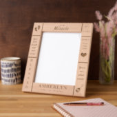 Portret 8x10 nieuwe baby gepersonaliseerd gegraveerde lijstjes (Links)