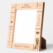 Portret 8x10 Ruby 40ste bruiloft Jubileum Gegraveerde Lijstjes (Links)