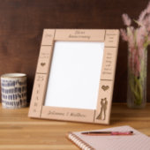 Portret 8x10 Zilver 25e bruiloft Jubileum Gegraveerde Lijstjes (Links)