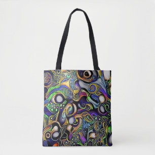 portret abstract man tote bag