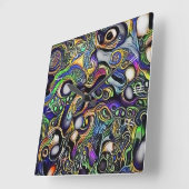 portret abstract man vierkante klok (Hoek)