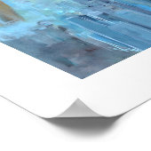 Portret Abstracte groene Woman Blue Grey-schilderi Poster (Hoek)