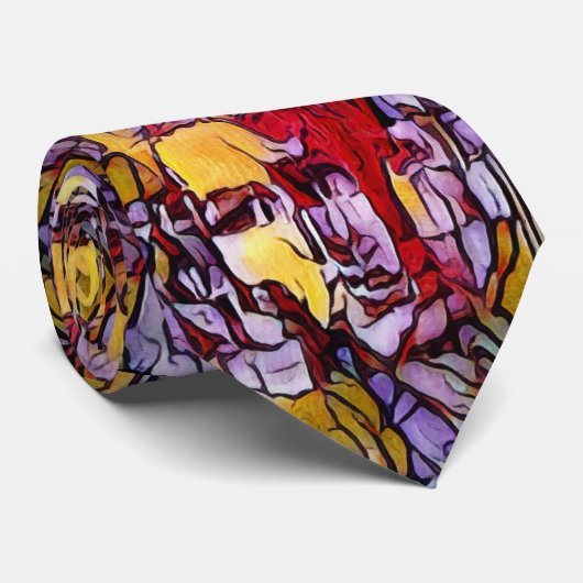 portret abstracte vrouw stropdas (Opgerold)