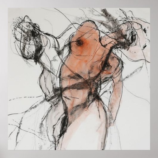 portret, abstractie, waterverf, kunstmatig poster (Voorkant)