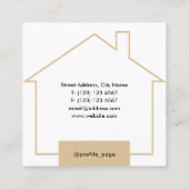 Portret afbeelding huisvormig lijst vierkante visitekaartje (Achterkant)