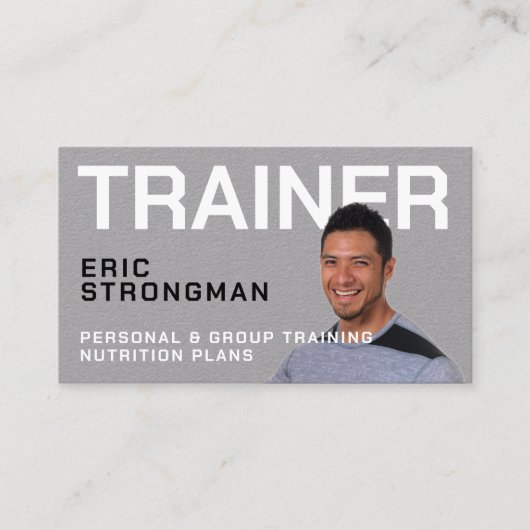 Portret afbeelding personal trainer visitekaartje (Voorkant)