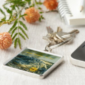 Portret Amerikaanse Alligator Happy Valentijns Sleutelhanger (Zijkant)