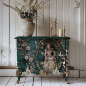 Portret Art Edwardian Era Emerald Green Tissuepapier