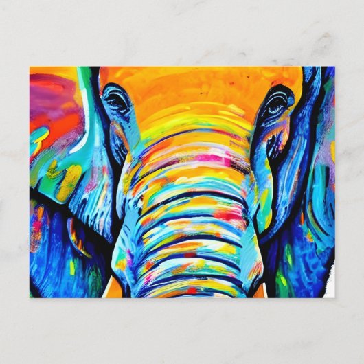Portret Art Elephant Briefkaart (Voorkant)
