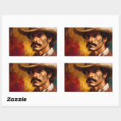 Portret art mexican pet mode man vet rechthoekige sticker (Vel)