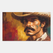 Portret art mexican pet mode man vet rechthoekige sticker (Voorkant)