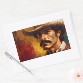 Portret art mexican pet mode man vet rechthoekige sticker