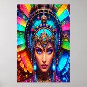 Portret: Aztec Goddess Mictēcacihuātl | AI Art. Poster (Voorkant)