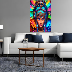 Portret: Aztec Goddess Mictēcacihuātl   AI Art. Poster