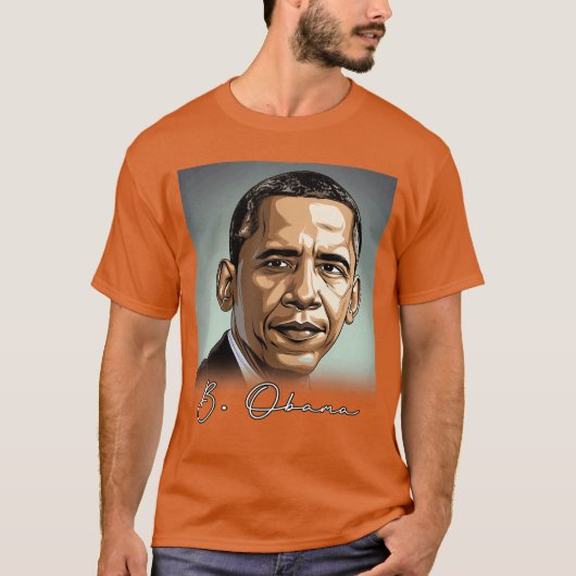 Portret Barack Obama Patriottisch T-shirt (Voorkant)