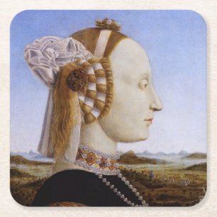 Portret Battista Sforza Piero Francesca middeleeuw Kartonnen Onderzetters