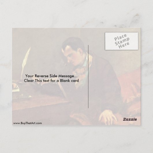 Portret Baudelaire van Gustave Courbet Briefkaart (Achterkant)