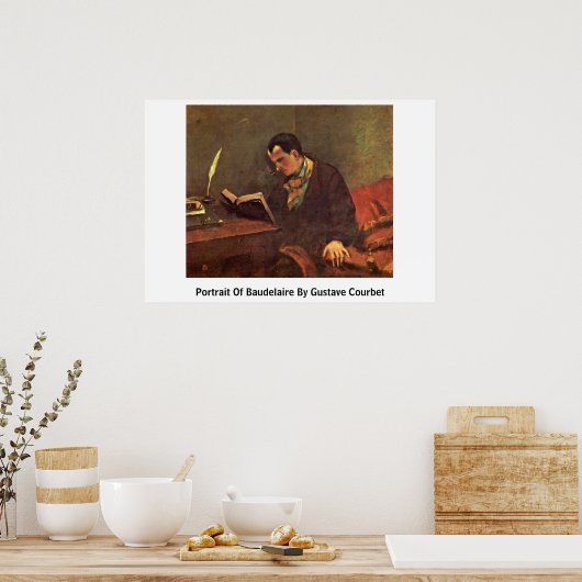 Portret Baudelaire van Gustave Courbet Poster (Keuken)
