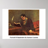 Portret Baudelaire van Gustave Courbet Poster (Voorkant)