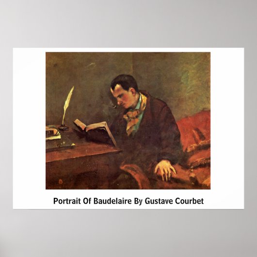 Portret Baudelaire van Gustave Courbet Poster (Voorkant)