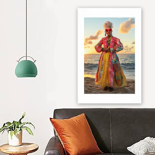 Portret bij zonsondergang poster
