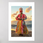 Portret bij zonsondergang poster (Voorkant)