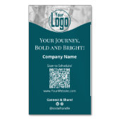 Portret Blauwgroen White Life Coach Company Magnetisch Visitekaartje (Voorkant Verticaal)