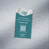 Portret Blauwgroen White Life Coach Company Magnetisch Visitekaartje (Voorbeeld)