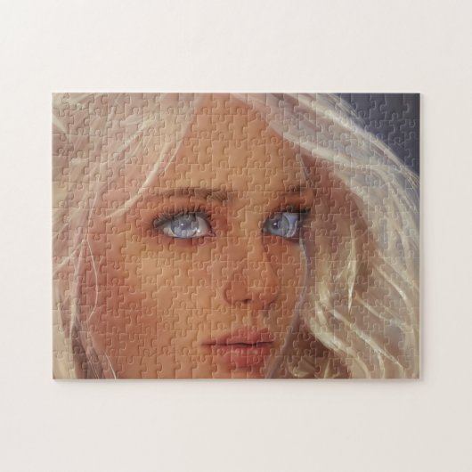 Portret Blonde Blue Eyed Young Woman Legpuzzel (Horizontaal)