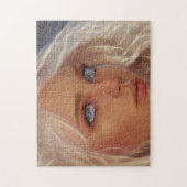 Portret Blonde Blue Eyed Young Woman Legpuzzel (Verticaal)