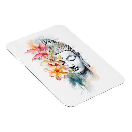 Portret Boeddha Houtskool Waterverf Art Poster Magneet (Rechterzijde)