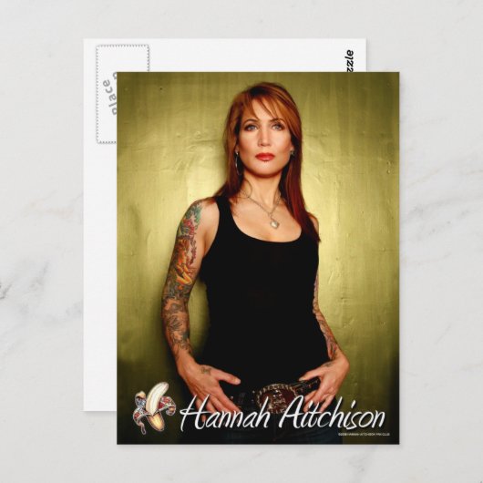 Portret Briefkaart - Hannah Aitchison on Green (Voorkant / Achterkant)