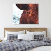 Portret bruine koe canvas afdruk (Insitu (Slaapkamer))