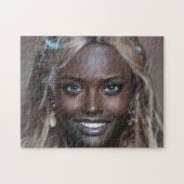 Portret Brunette Blonde Smile Teeth Young Woman Legpuzzel (Horizontaal)