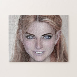 Portret Brunette Smile Teeth Young Woman Legpuzzel