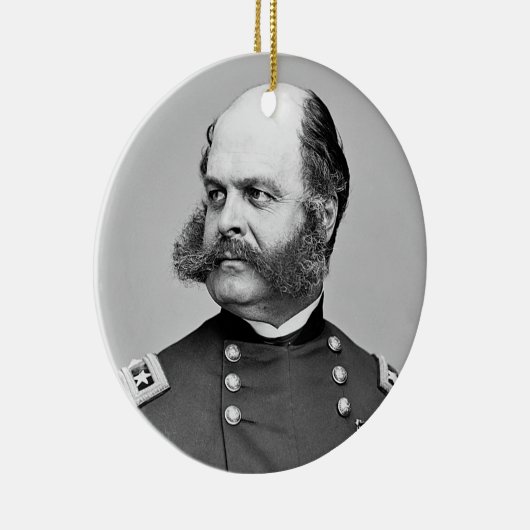 Portret Burgeroorlog Generaal Ambrose E. Burnside Keramisch Ornament (Rechts)