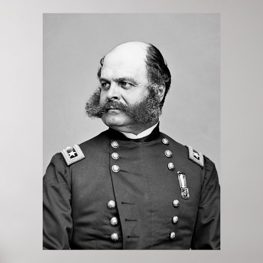 Portret Burgeroorlog Generaal Ambrose E. Burnside Poster (Voorkant)
