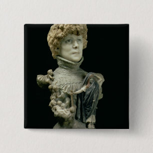 Portret Bust van Sarah Bernhardt (1844-1923) Frank Vierkante Button 5,1 Cm